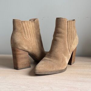 Marc Fisher Camel Suede Ankle Booties